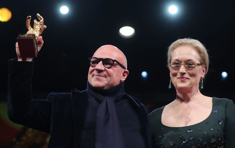 Gianfranco Rosi and Meryl Streep